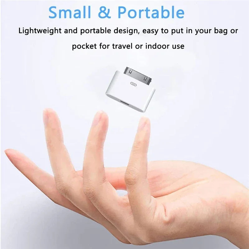 2pc Lighting To 30Pin Adapter 8Pin Male To 30 Pin Female Charging Sync ConverterFor IPhone 4 4S IPad 2 3 IPod Touch ChargerCable