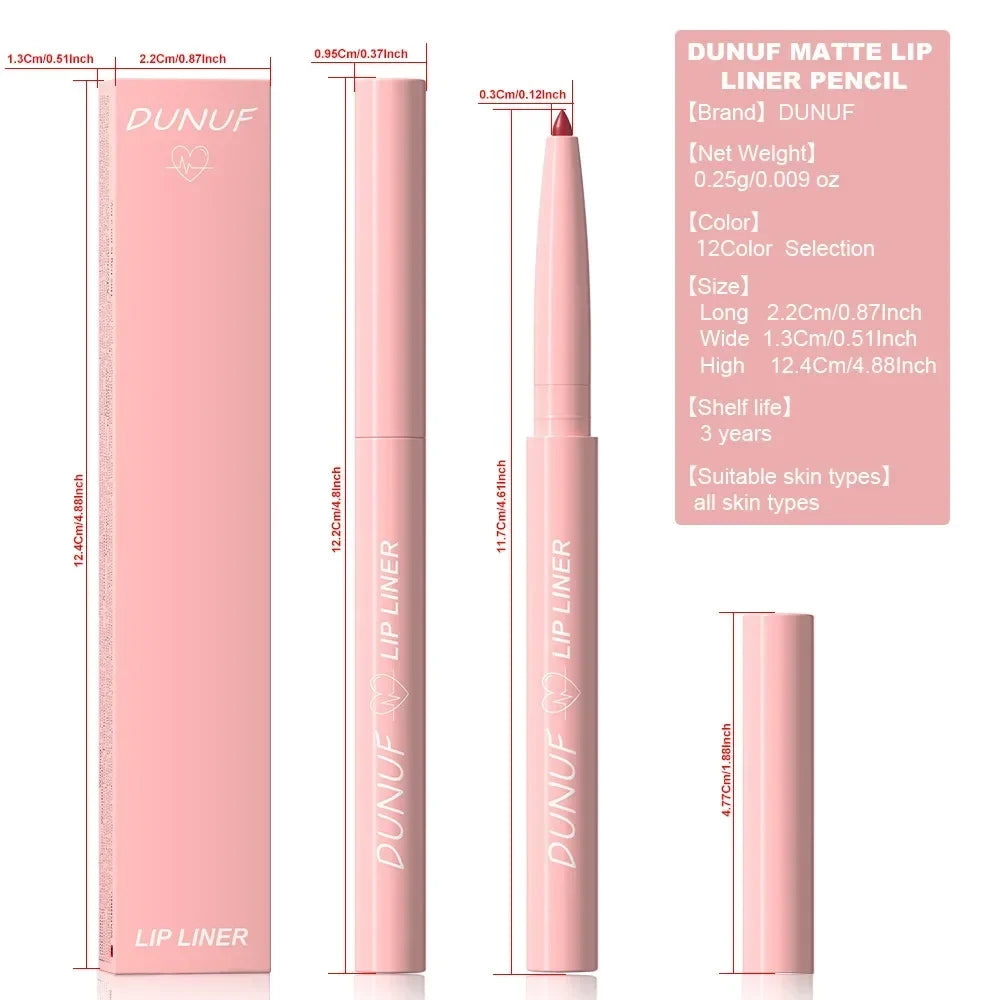 Lip Liner Pencil Long-Lasting Matte Creamy Plumping Lip Stain Waterproof Natural Nude Brown Slim Lip Liner Makeup