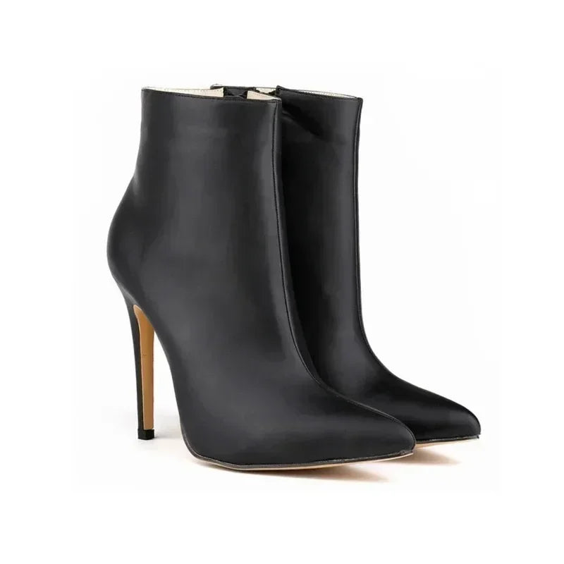 Women Short Boots Pumps Sexy Pointed Toe Side Zipper Super High Heels Stiletto 2026 Female Party Ankle Boot Shoes Botas De Mujer