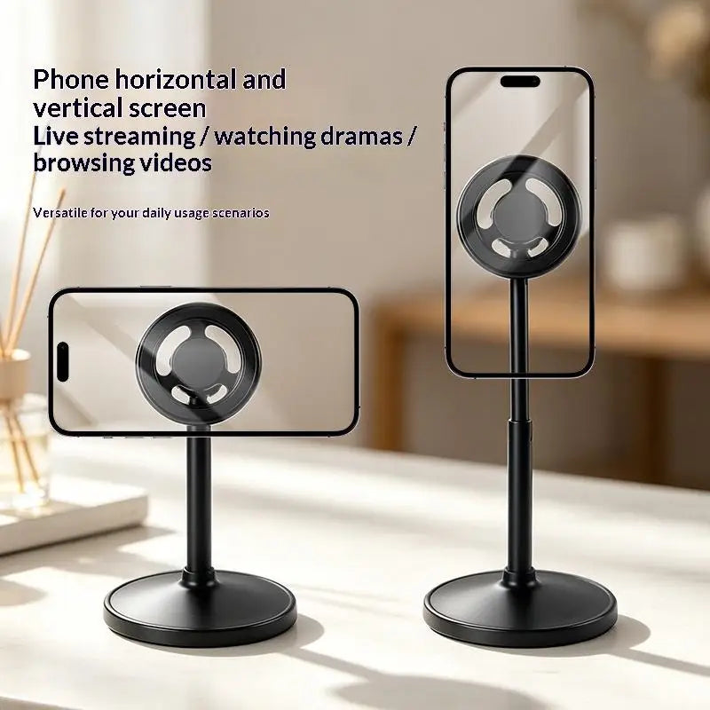 New··Adjustable Magnetic Phone Stand With Telescopic Pole And 360 Degree Rotation Desktop Holder For Compatible Smartphones