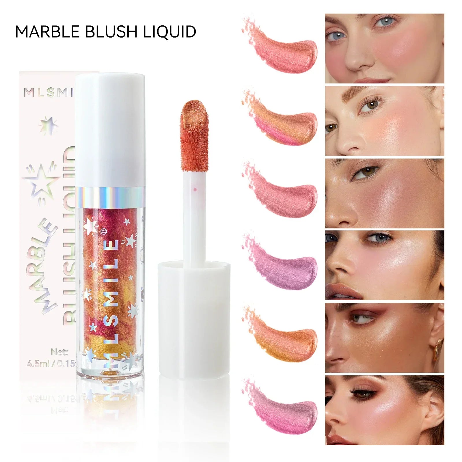 Shiny Diamond Highlighter Liquid Blush Brightening Pigmentation Facial Rouge Makeup 6 Shades Contouring Cheek Cosmetics