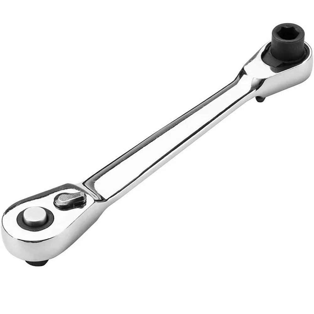 Mini Double Headed Ratchet Wrench 1/4 Inch Drive Socket Screwdriver Bit Driver Quick Release Ratchet Wrench Hand Tools