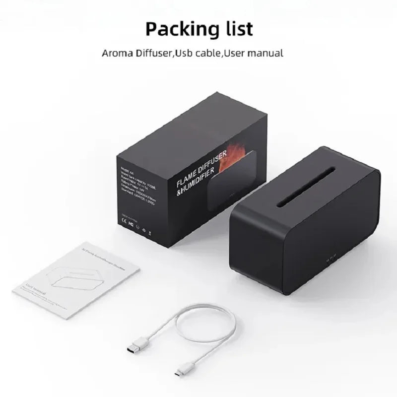 Air Aroma Humidifier Diffuser Essential Oils Humidifiers Mini Flame Automatic Fragrance Diffuser Home Humidifier With LED Light