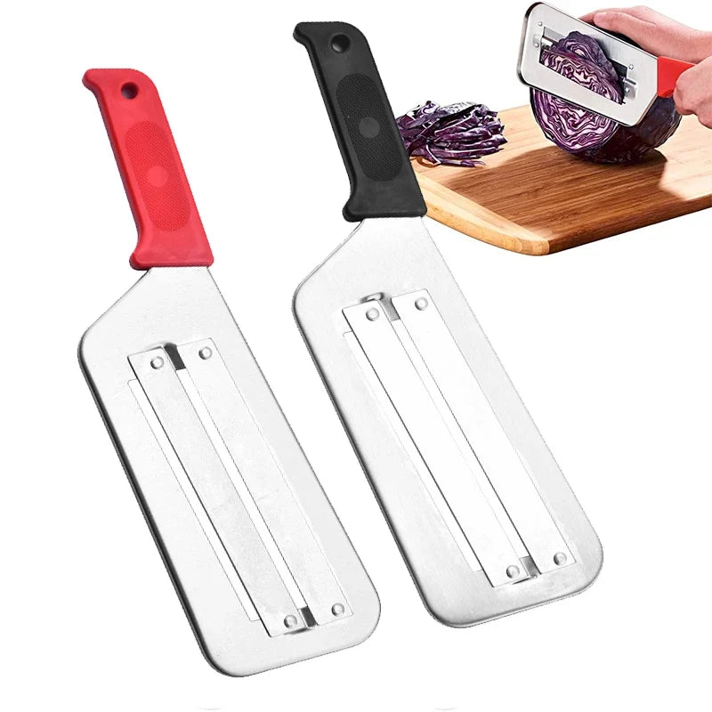 Stainless Steel Cabbage Shredder Slicer with Dual Blades, Handheld Vegetable Shredding Tool for  Salad Making Kitchen