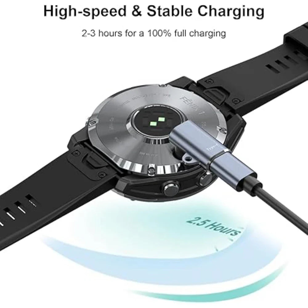 Replacement charger compatible with Garmin Forerunner 965 955 945 935 745 265 255 245 165 55 45  USB smartwatch charging cable
