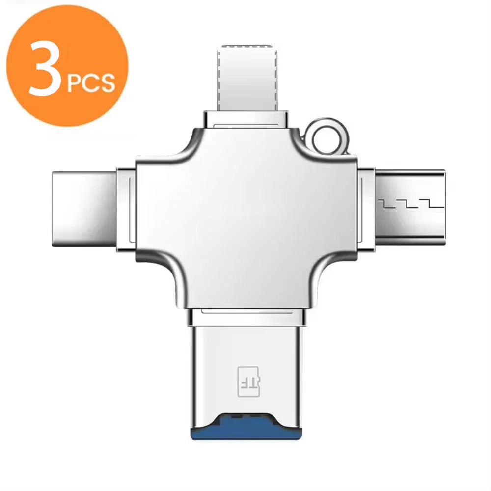 2pcs 4 In 1 Memory Micro SD Card Reader For IPhone IpadAndroid MacPC Camera Type C Lighting Usb C Android Reader Portable Reader