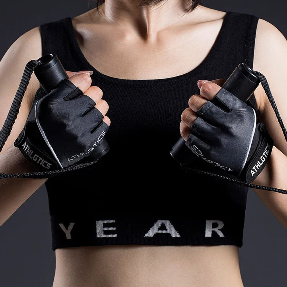 1Pair Breathable Cycling Gloves Workout Gym Gloves for Men Women Weight Lifting Fingerless Gloves Training Exercise Fitness