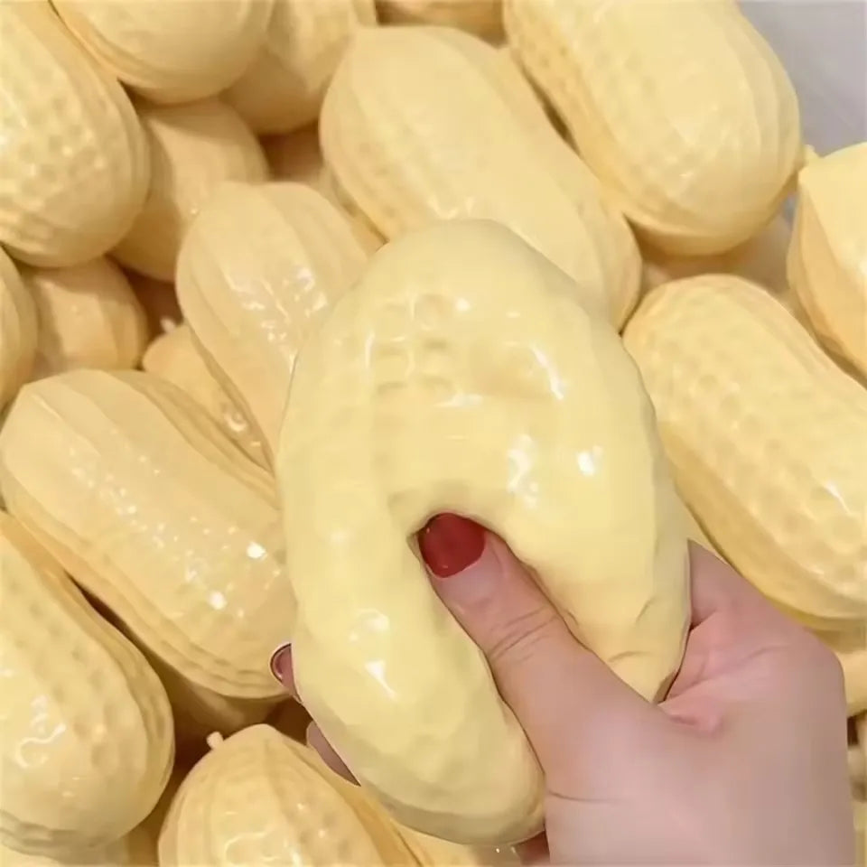 Crunchy Peanut Stress Ball Food-Shaped Squeeze Ball Squishy Toys ASMR Sensory Anti Stress Fidget Toys for Adults Christmas Gift