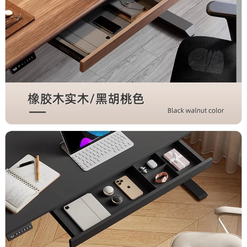 Under Desk Drawer Organizer Black Walnut Wood Standing Storage Shelf Office Desk Accessory Hidden Computer Desk Organizer