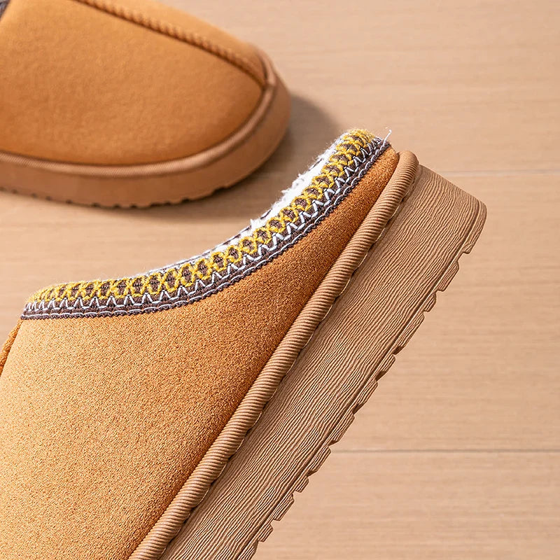 Women's Plush Slippers Winter Warm House Shoes Fashion Thick EVA Sole for Indoor Outdoor Use Cozy Non-Slip Couple Home Footwear
