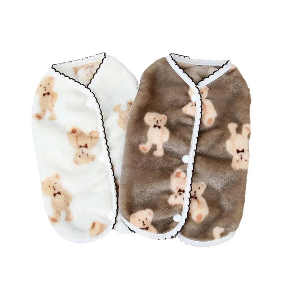 Soft Cozy Cat Clothes Kitten Cardigan Sweater Winter Warm Fleece Vest Sweatshirt for Small Dogs Puppies Jacket Coat Pet Costume