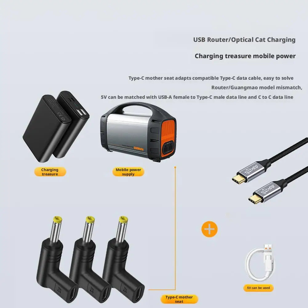 TypeC PD to DC Power Connector Universal 5V 9V 12V Type C to DC Jack Plug Charging Adapter Converter for Router Tablet Mini Fans