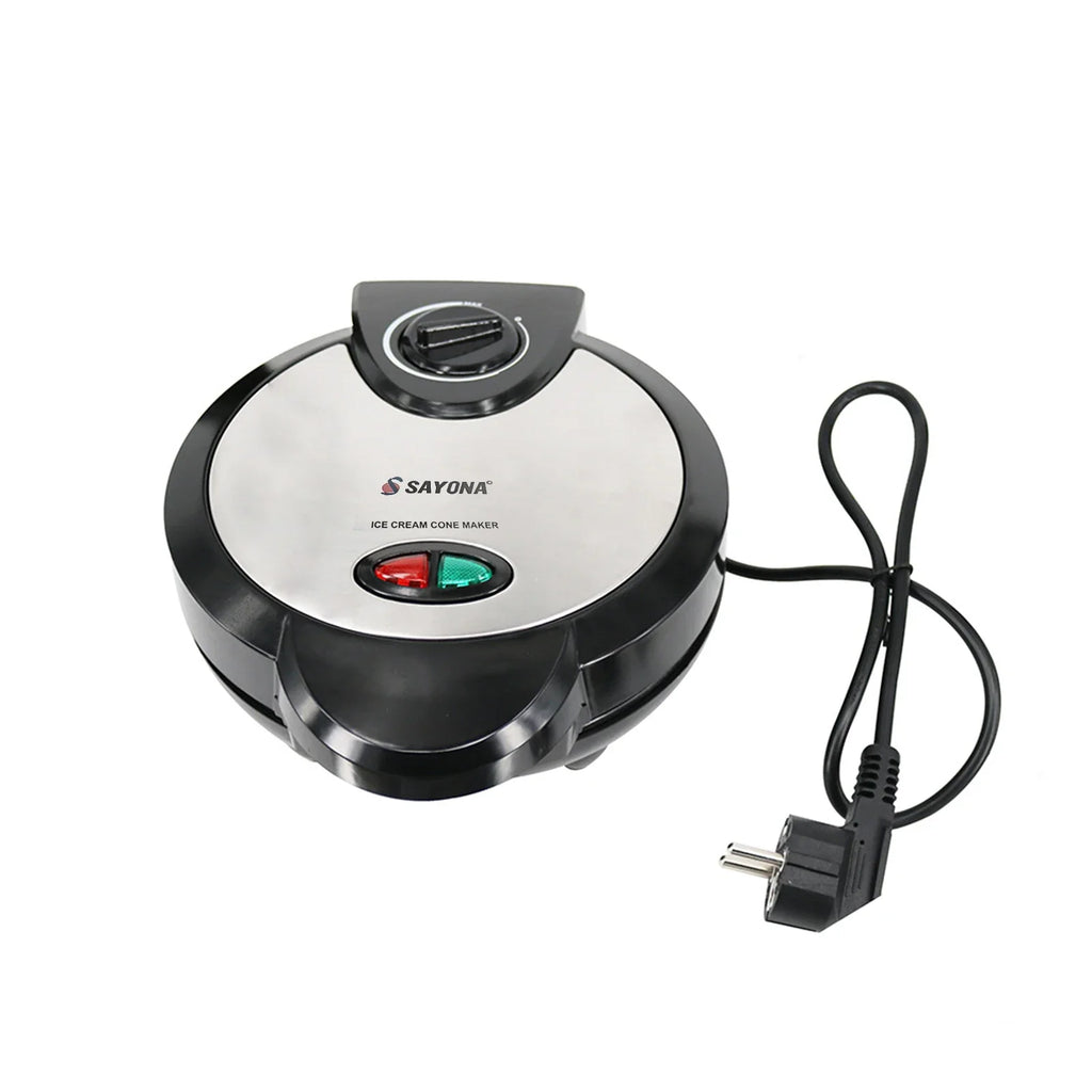 1200W Electric Ice Cream Cone Maker with Roller Waffle Cone and Bowl Maker Nonstick Waffle Baking Iron Machine Stainless Steel