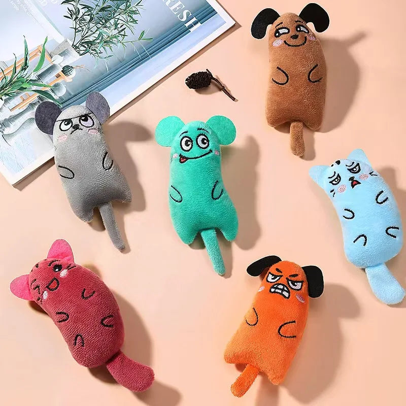 Funny Pet Plush Catnip Toy Cat Expressive Mouse Toys Interactive Cat Toy Kitten Bite Resistance Toy Pet Accessories