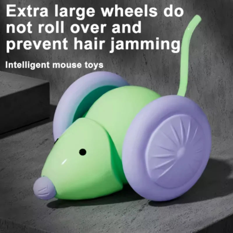 Interactive Cat Toy Electric Mouse Car Automatic Teaser Kitten Pet Toys Rechargeable Intelligent Obstacle Avoidance Cat Car Toy