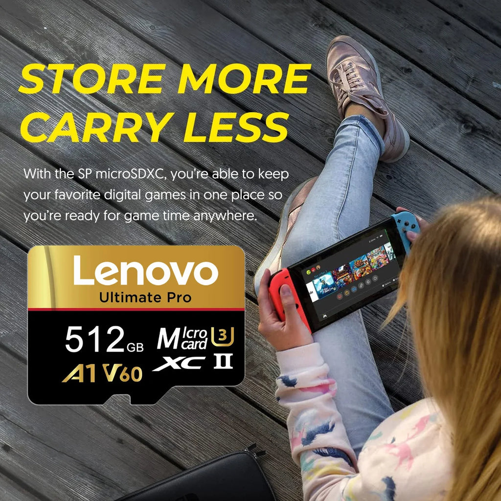 Lenovo SD Memory Card 128GB 256GB 512GB 1TB Micro SD Card V60 U3 Flash Cards TF Card Memory Microsd For Insta360 DJI Drone