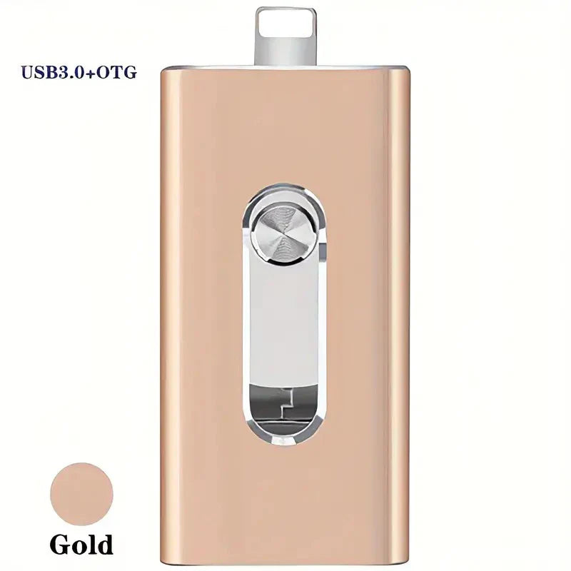 4-in-1 High-Speed USB 3.0 Flash Drive for iPhone & Type-C & Android & PC, Portable External Drive Photo Stick Memory Stick