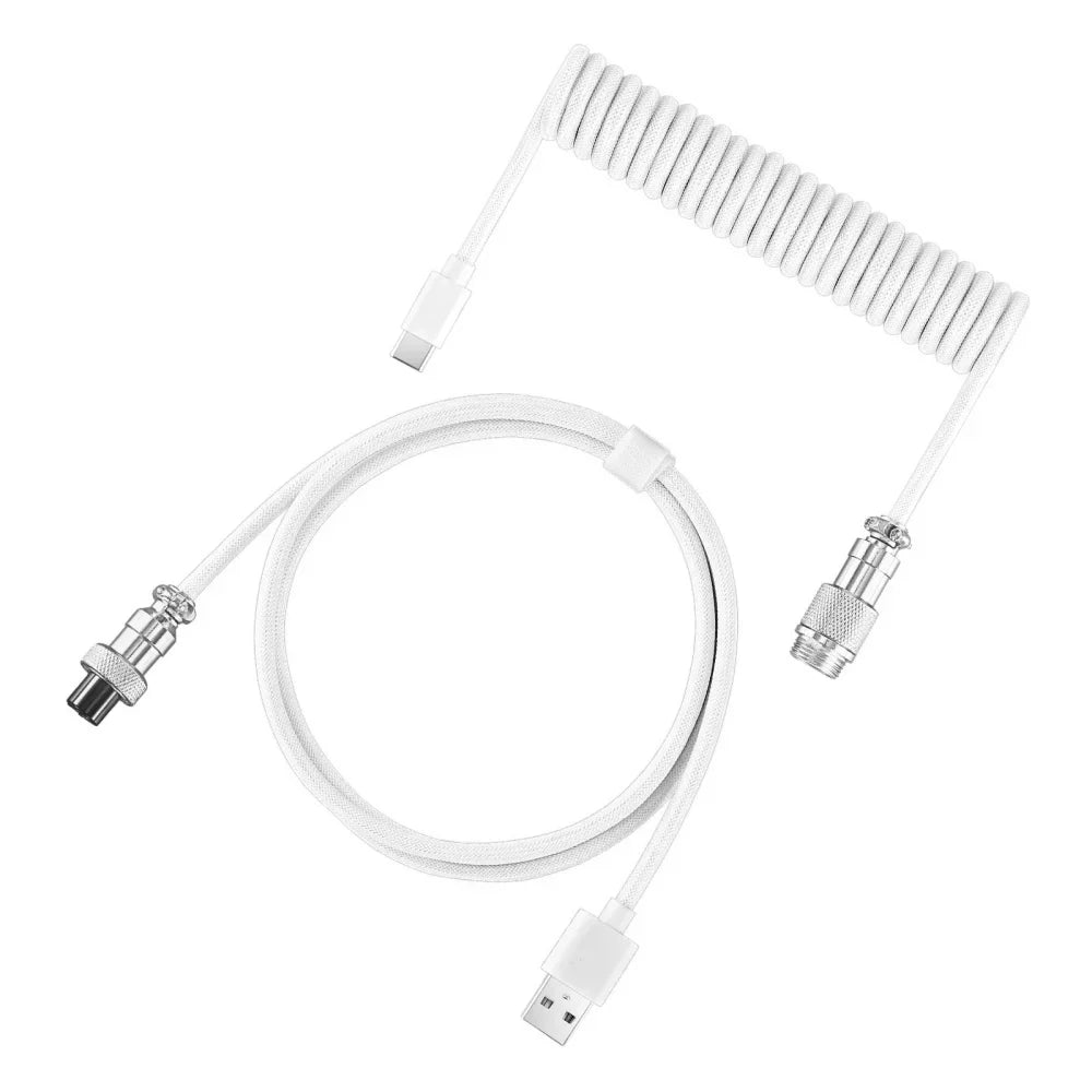 7 Colors USB Type C Mechanical Keyboard Coiled Cable USB Mechanical Keyboard Aviator Desktop PC Computer Aviation Connector Cord
