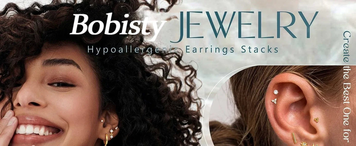Bobisty 1pc Earrings for Sensitive Ears Surgical Stainless Steel Earrings for Women Dainty Flat Back Earring Stud Hoop Cartilage