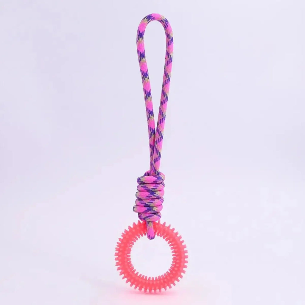 Dog Toys Chew Resistant Nylon Rope Toys Pet Colorful Woven Knot Rubber Toys Dog Self Fun Outdoor Swimming Toys Pet Supplies