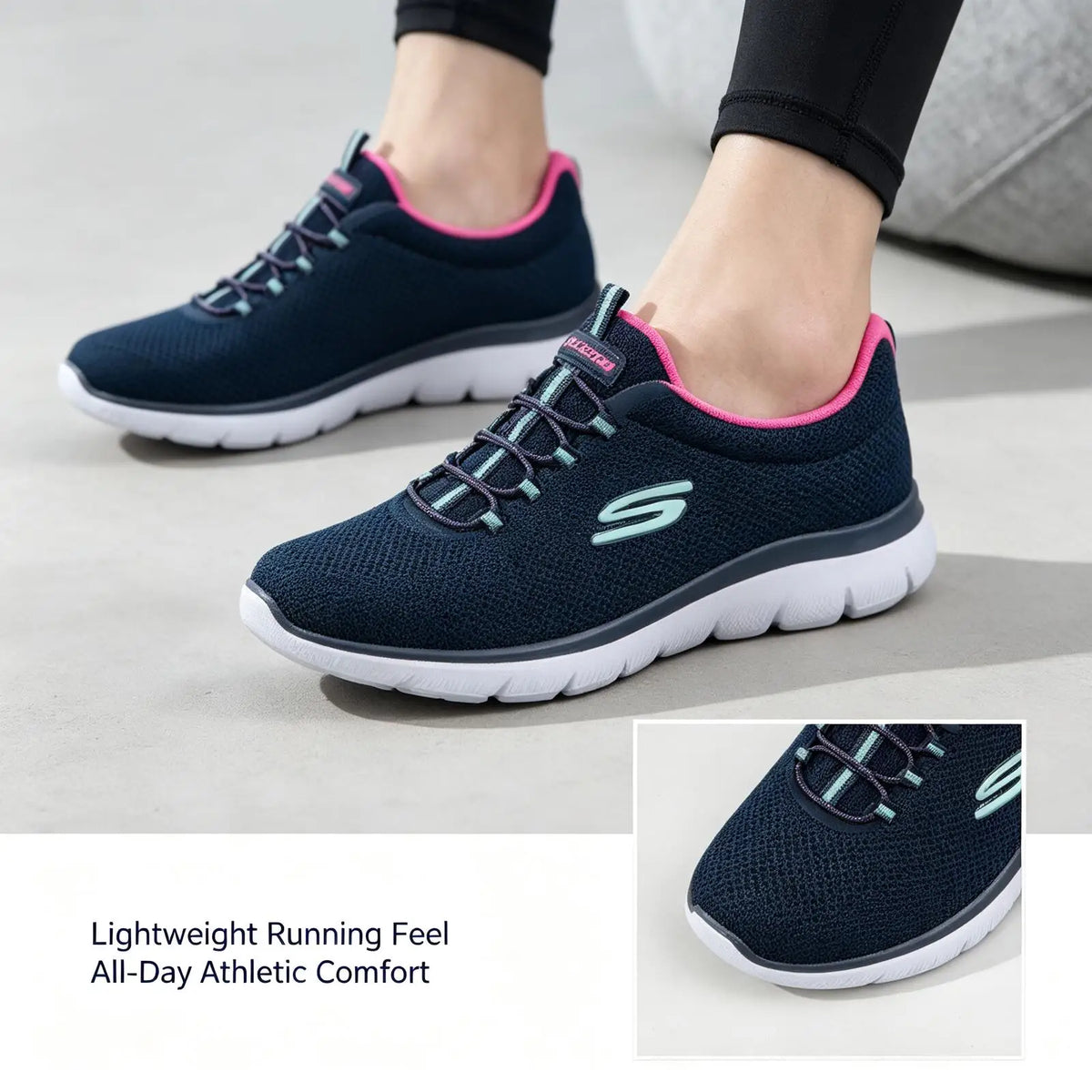 Skechers  2026 Slip On Breathable Mesh Memory Foam Walking Sneakers Lightweight Daily Casual Trainers Multiple Colors 12980-NVHP