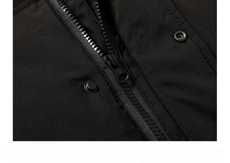 Winter Luxury Brand Men's Down Jacket Coat Parkas Padding Warm Puffer Jackets Long Man Jacket Knee Length Thickened Hooded HXY02