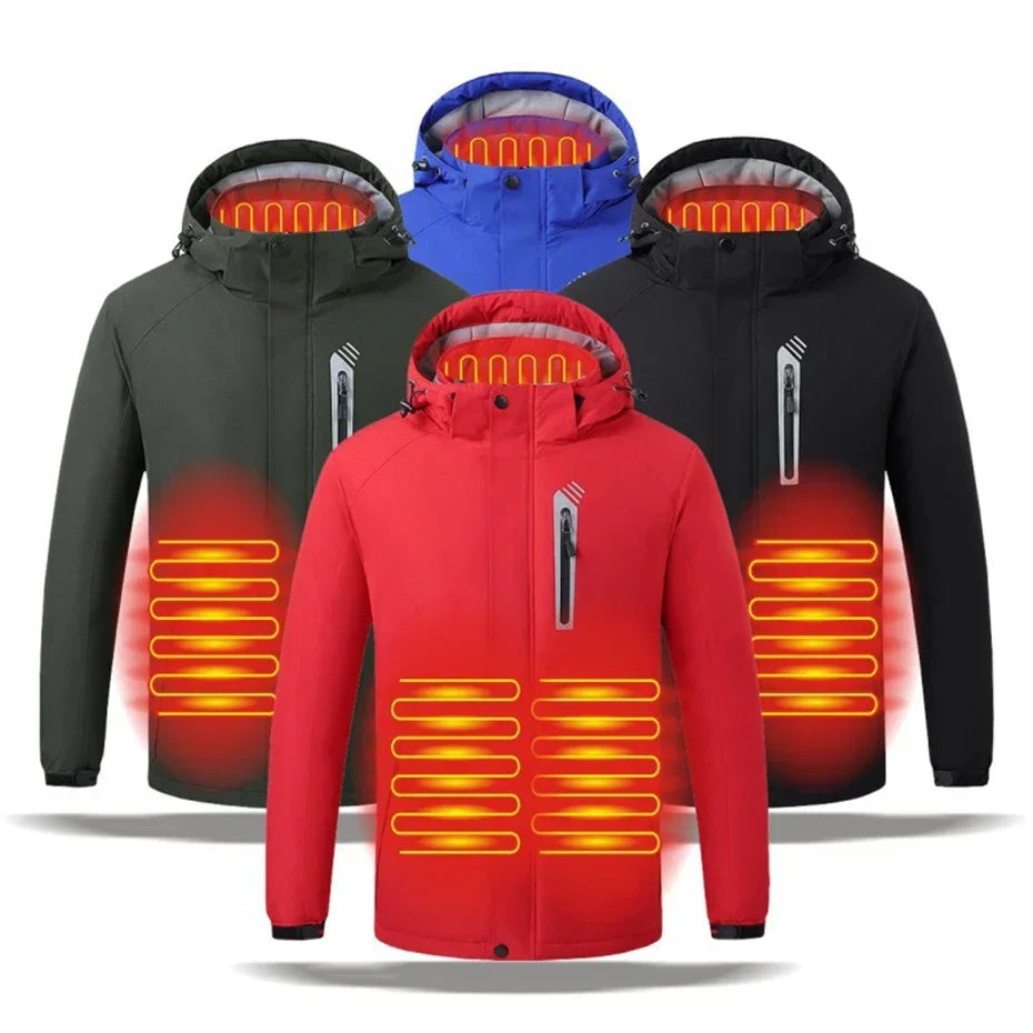 Heating Jackets Men Winter Warm Heated Windbreaker 8 Zones Electric Heated Coat Waterproof Coat Plus Size 5XL Outerwear Male