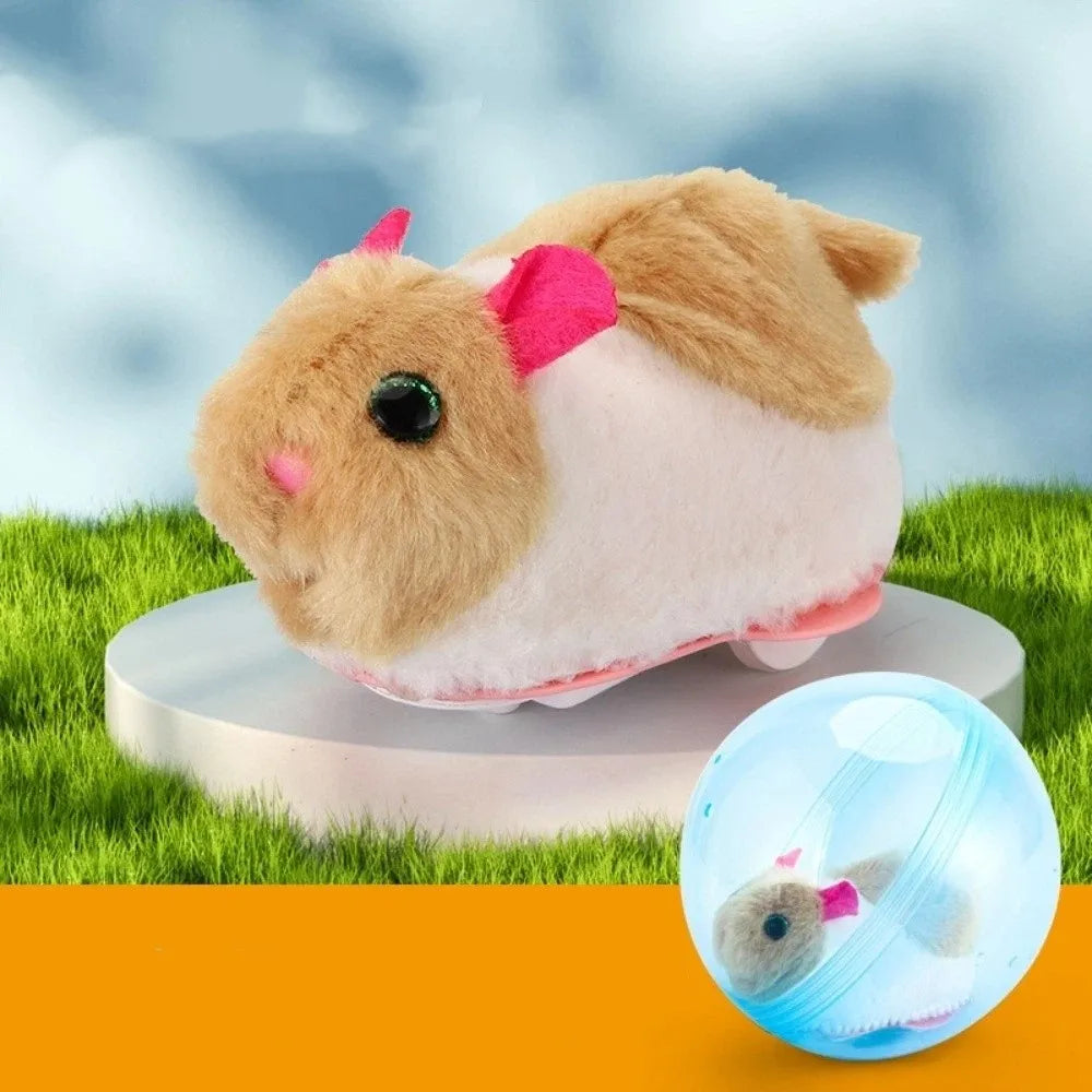 Transparent Cat Chasing Ball Built-in Plush Animal Plastic Interactive Cat Toy Realistic Rabbit Hamster Chasing Ball