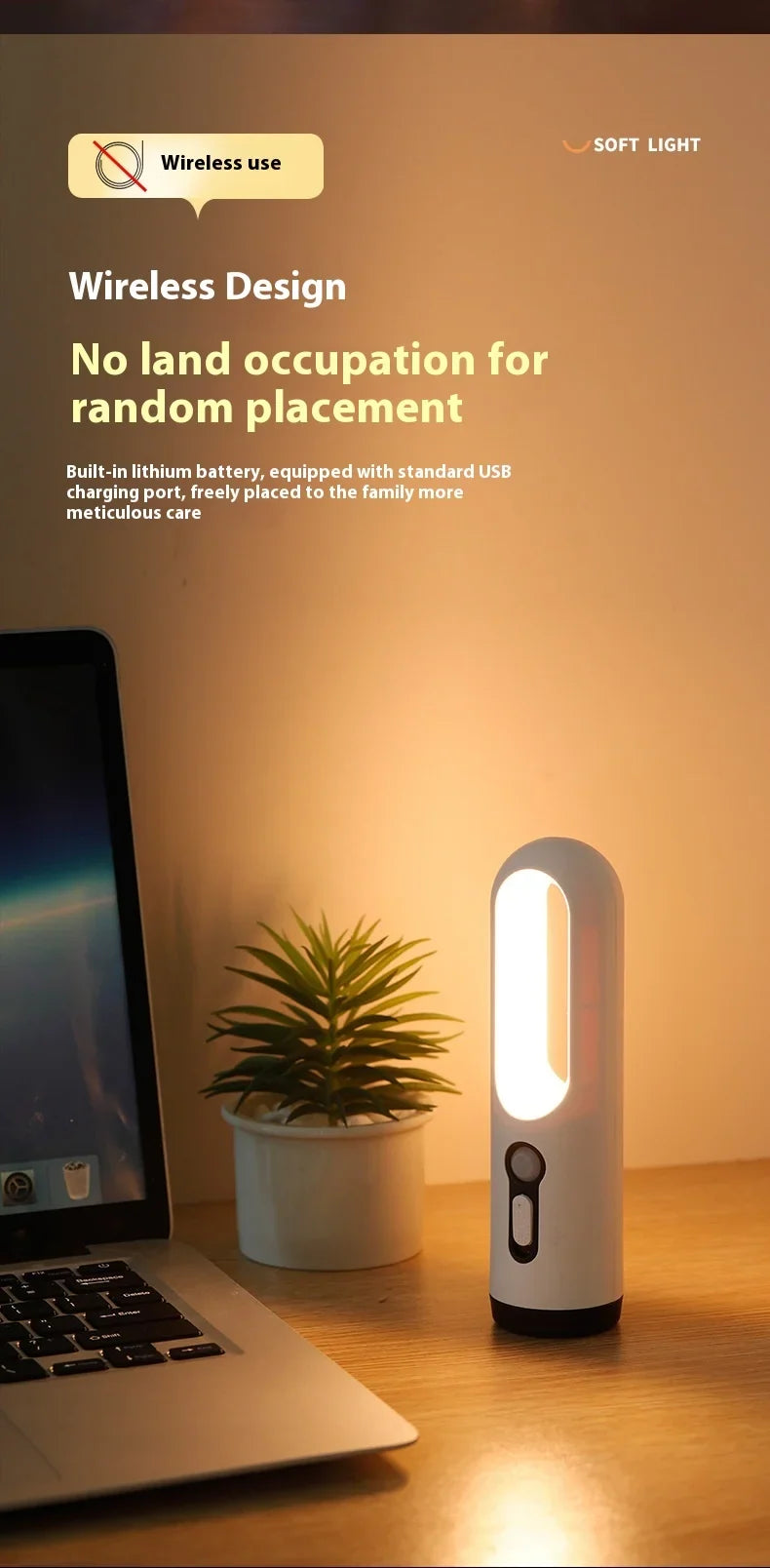 AiQUE LED Motion Sensor Night Light Portable 2 in 1 Flashlight Bedroom Bathroom Reading Camping Lighting Baby Feeding Eye Care