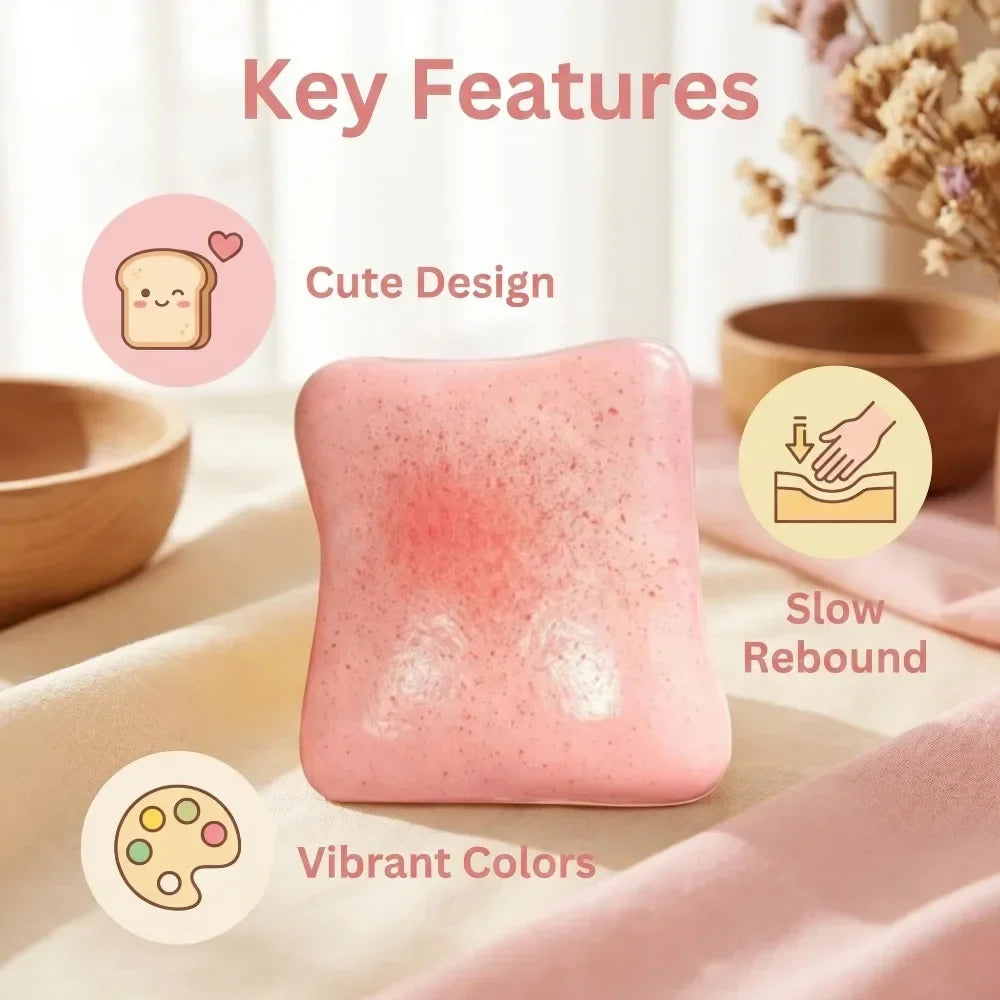 Simulation Butter Toast Bread Squishy Toys for Stress Relief Soft Slow-Rise Anti-Anxiety Sensory Fidget Toys for Adults ADHD