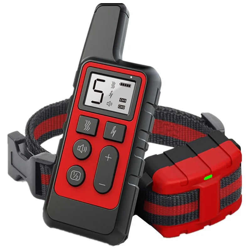 Electric Dog Training Dog Shock Collar Device Waterproof Remote Control Anti Barking Rechargeable Sound Vibration Dogs Collar