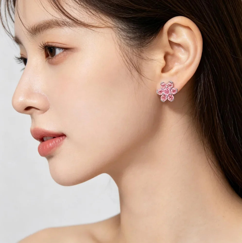 2026 Latest 925 Silver Exquisite Rose Gold Charm Earrings Personalized Pendant Beads, Fashionable Birthday Gift Gifts