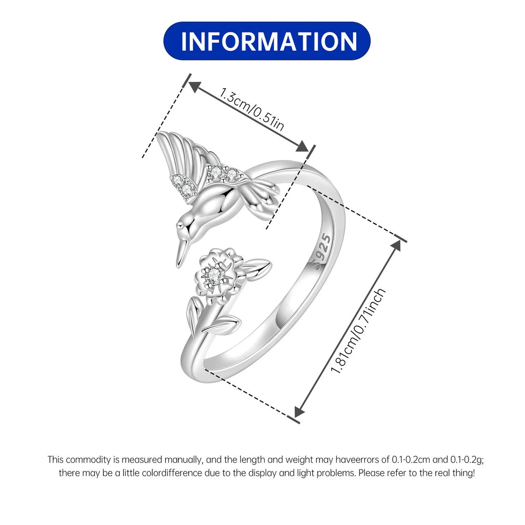Original 925 Sterling Silver Open Ring Exquisite Panda Dolphin Adjustable Ring Original Daily Fine Jewelry Women Birthday Gifts