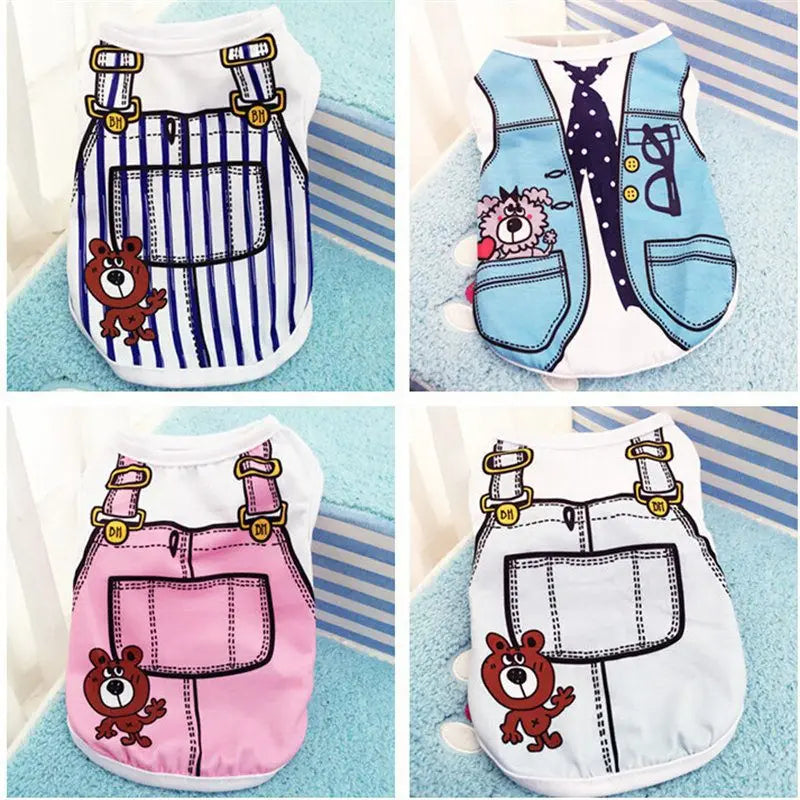 T-Shirt for Small Pet Supplies Cartoon Clothing Shirt Casual Puppy Dogs Soft Vests Summer Pet Dog Clothes