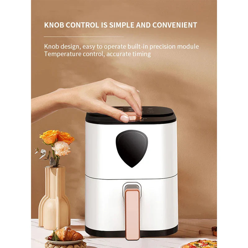 2025 New Xianke Air fryer 5L large capacity household barbecue multifunctional rotary electric fryer electric oven