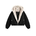 2026 American fashion brand black and yellow cross-shaped jacket high street style loose stand-up collar zipper cardigan jackett
