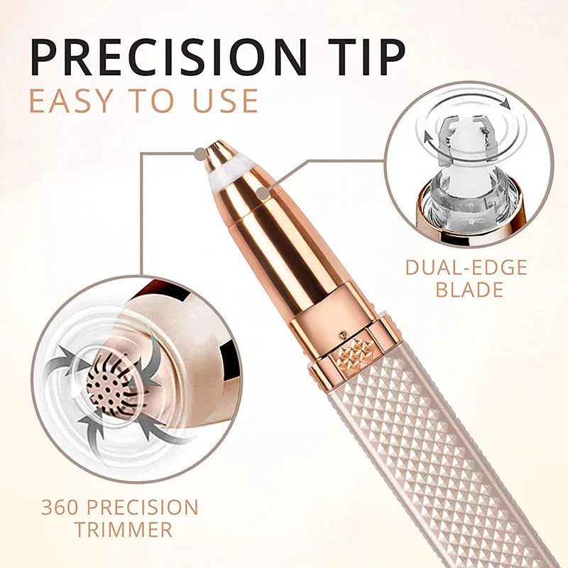 Women's Electric Eyebrow Trimmer Rechargeable Hair Removal Shaving Lip Bikini Lady Shaver Remover Body Facial Nose Epilator