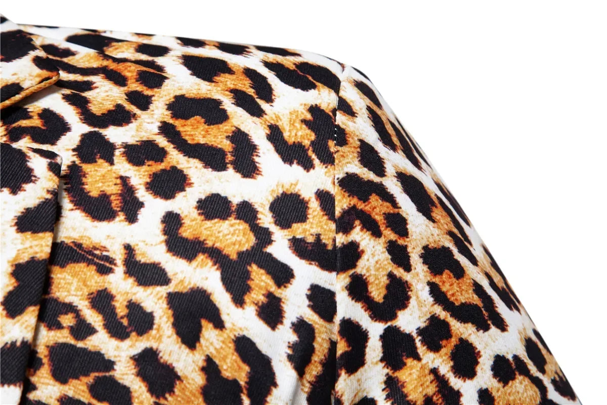 Men's Suit Jacket Leopard Print Suit Business Casual Party Suit Jacket Men Blazer  Coat Men