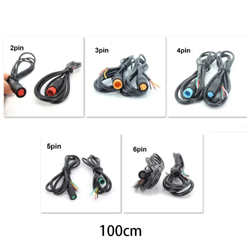 Male+Female Connector 2 3 4 5 6Pin M8 Cable Waterproof Connector For Ebike Optional Cable Ebike Accessories