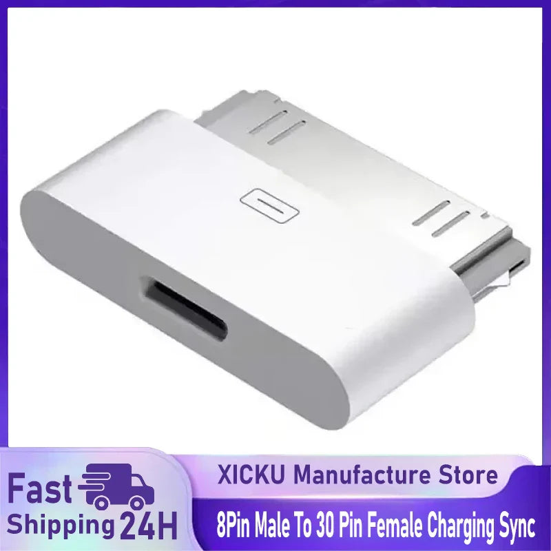 Lighting To 30Pin Adapter 8Pin Male To 30 Pin Female Charging Sync Converter for iPhone 4 4S IPad 2 3 IPod Touch Charger Cable
