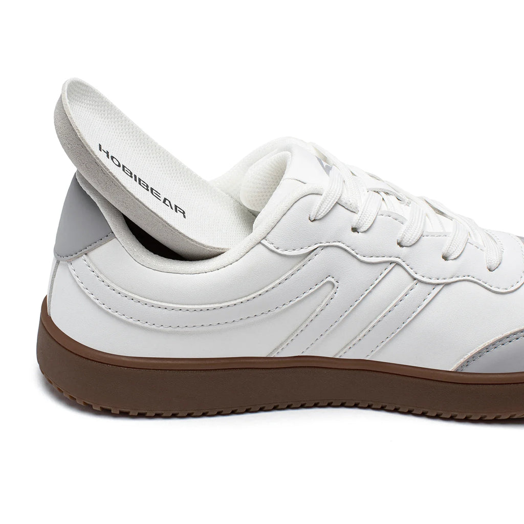 HOBIBEAR Unisex Wide Toe Shoes Artificial Leather Sneakers Casual Lace Up Retro Fashion Shoes for Women Men