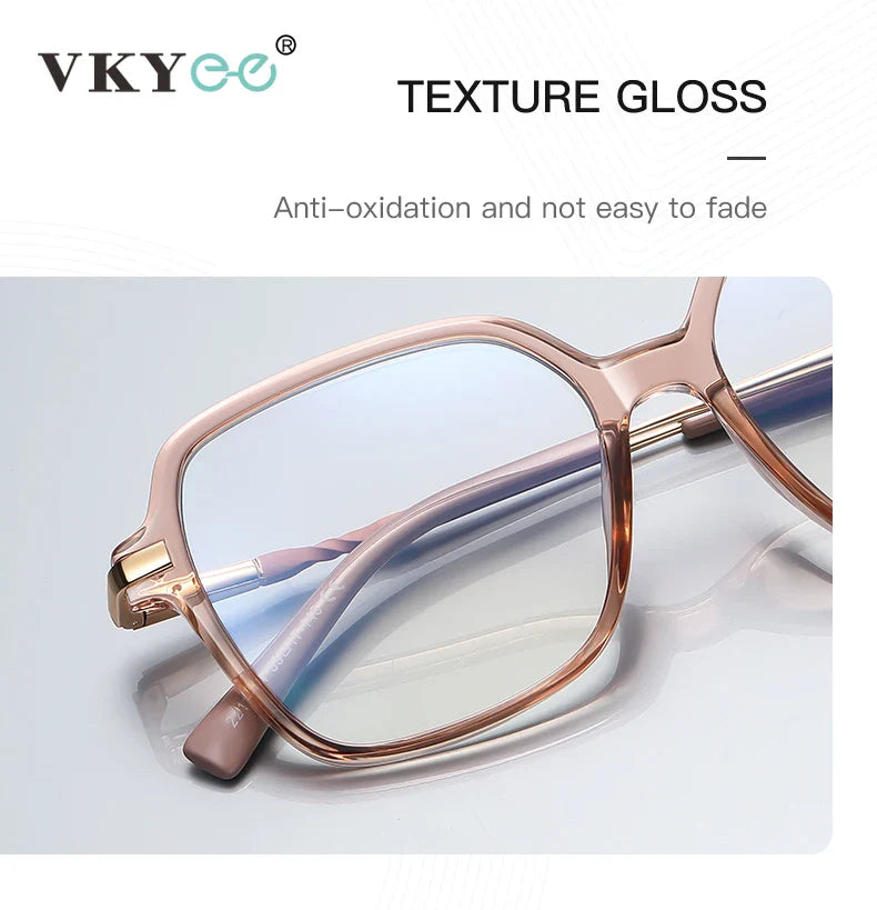 VICKY Geometric Simple Square Large Frame Women's Glasses Anti-Blue Light Reading Glasses Customizable Prescription PFD2211
