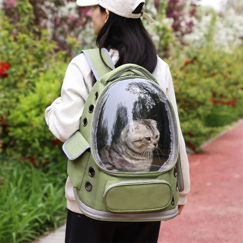 Pet Cat Carrier Bag Outdoor Travel Backpack for Cats Small Dogs Breathable Cat Carrying Bag Pet Supplies Transparent