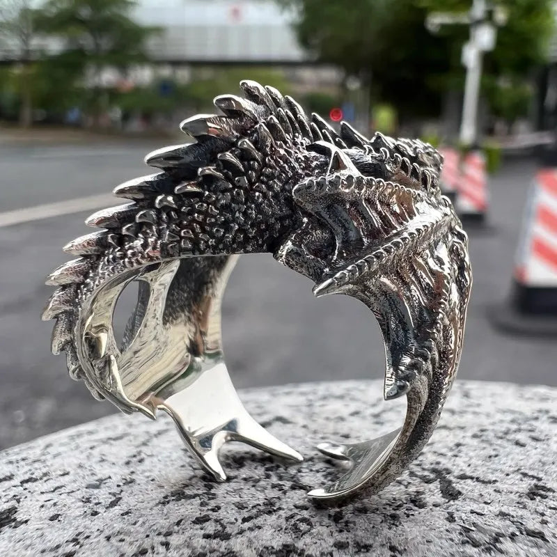 Dragon Rings Gothic Punk Style Pterosaur Wings Opening Adjustable Rings for Men Women Vintage Jewelry Accessories Gifts
