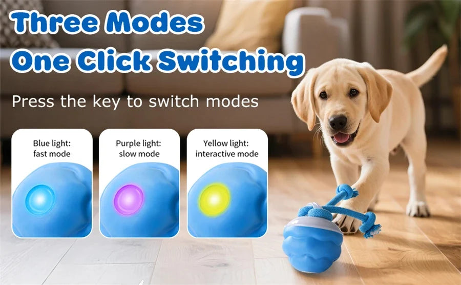 Intelligent Dog Toy Ball Electronic Interactive Cat Toy Usb Automatic Moving Bouncing Ball For Large Medium Dog Holiday Pet Gift