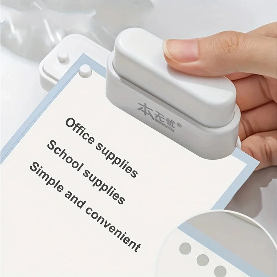 1pc 5-Hole Punch for Desk Organizer ABS Material Notebook Document Binder Perfect for Binding Office School Supply