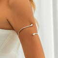 Salircon Simple Metal Water Drop Open Upper Arm Bracelet Bohemian Smooth Upper Arm Bracelet Women's Casual Party Jewelry Gift ﻿
