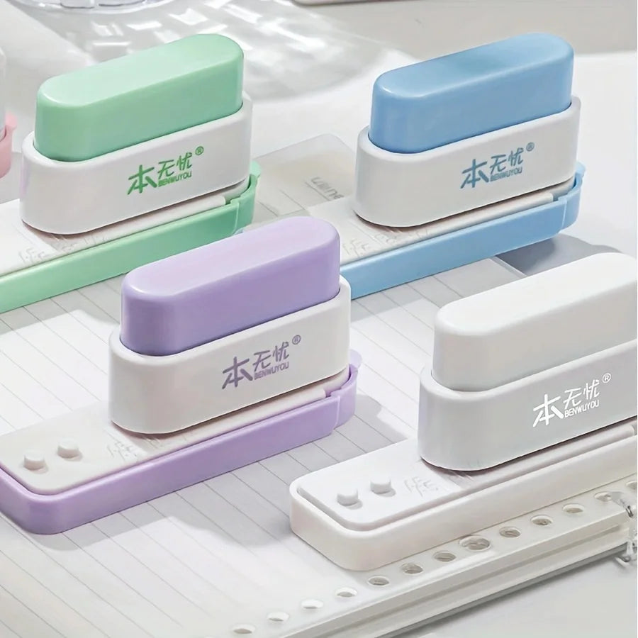 1pc 5-Hole Punch for Desk Organizer ABS Material Notebook Document Binder Perfect for Binding Office School Supply