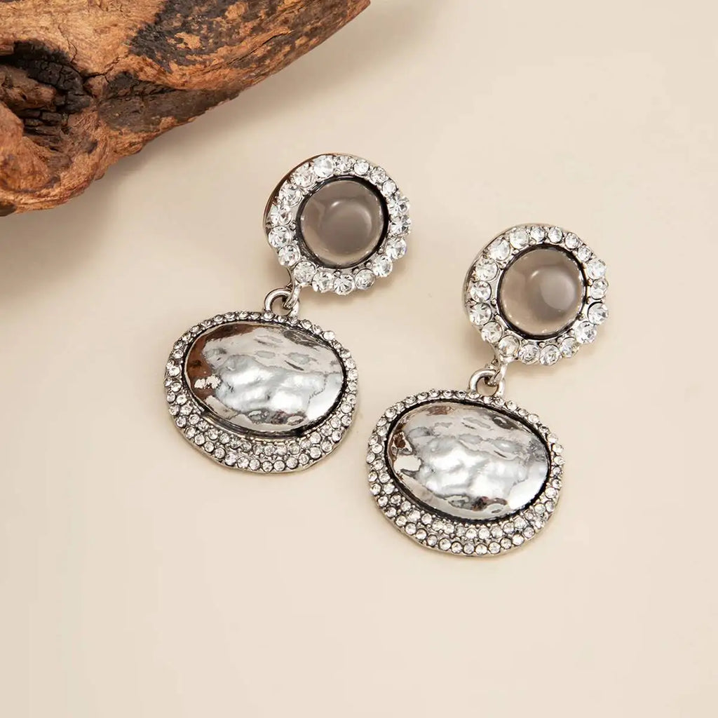 New Trendy Geometric Oval Drop Earrings Women Luxury Vintage Classic Metal Pendant Earring Party Accessory Jewelry Gift