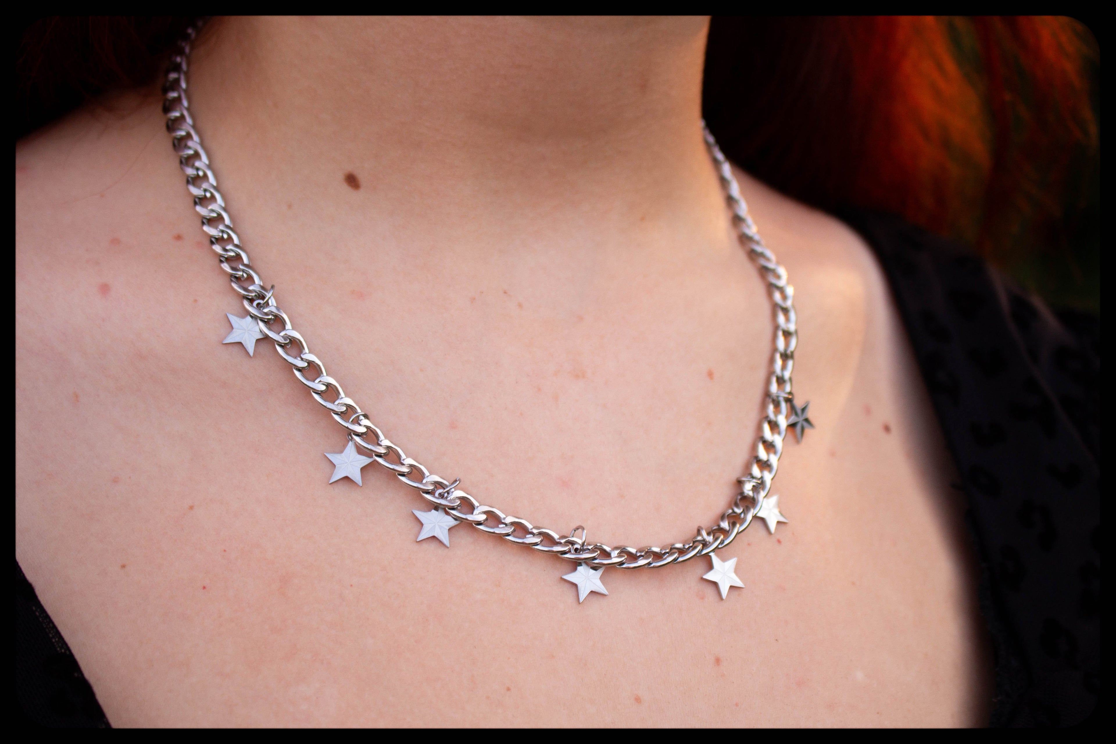 Midnight Sky Starry Titanium Necklace